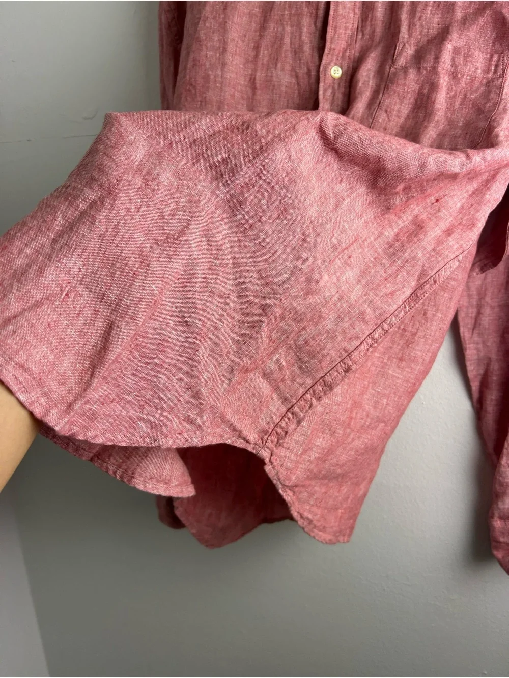 J.Crew Mercantile 100% linen Men's Button-Down Shirt Dusty Pink Size XL